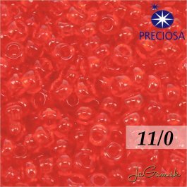 Rokajl Preciosa 11/0 červená priehľadná 10 g (11061)